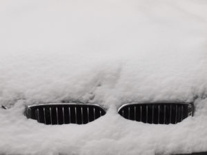 Snow covered car